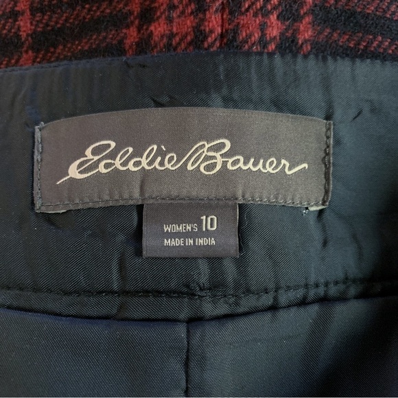 Vintage Dark Academia Skirt 10 Eddie Bauer Wool Blend Plaid Preppy Gothic - Picture 6 of 7